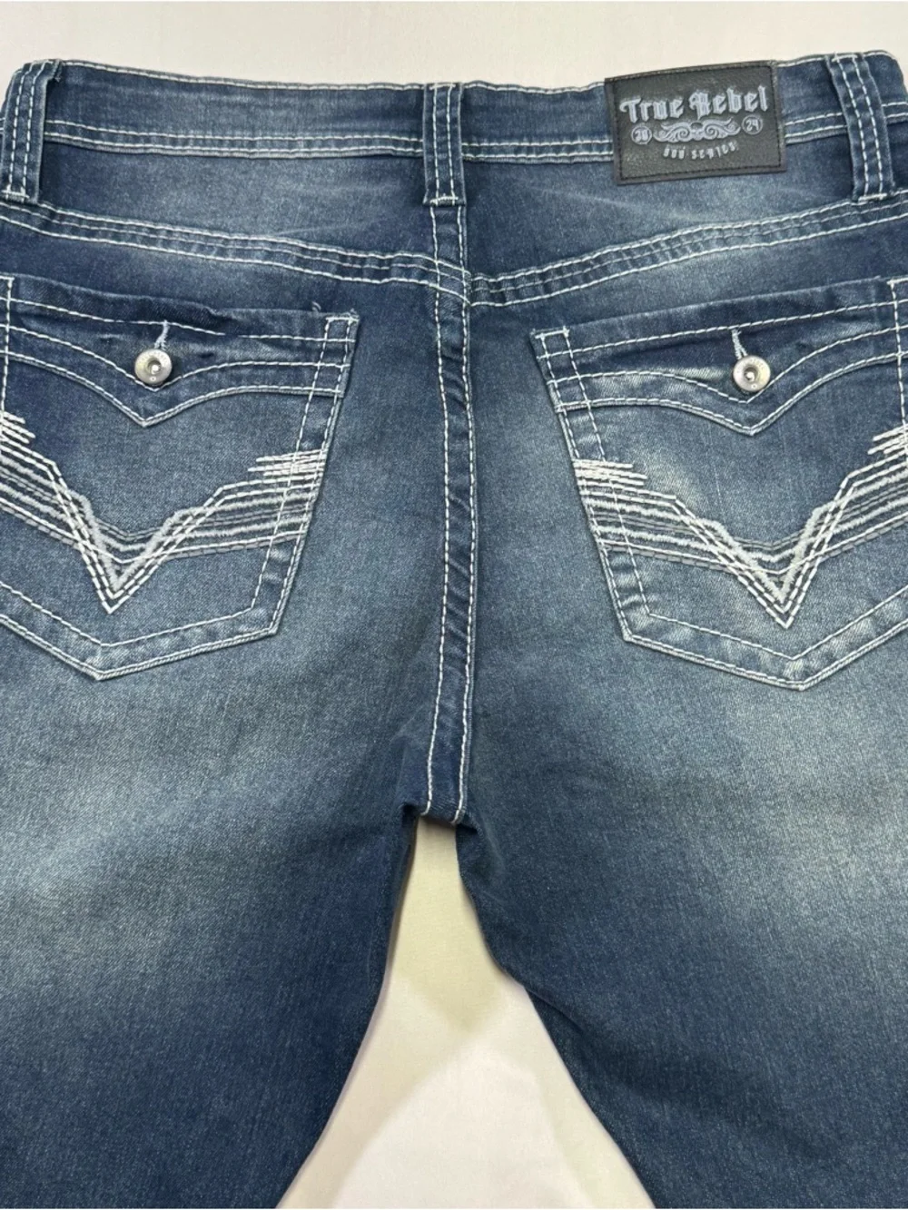 True Religion Men's Dark Wash Slim Straight Jeans